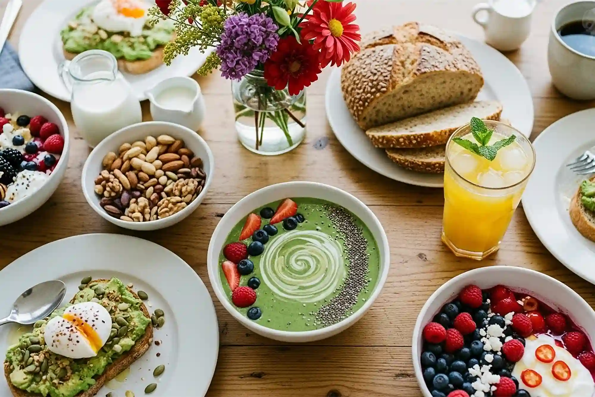 A table full of healthy food